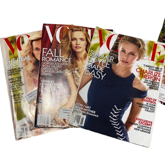 Vogue Other - Vogue Magazine 2014 Lot of 3 June October November Charlize Theron Reese Natalia